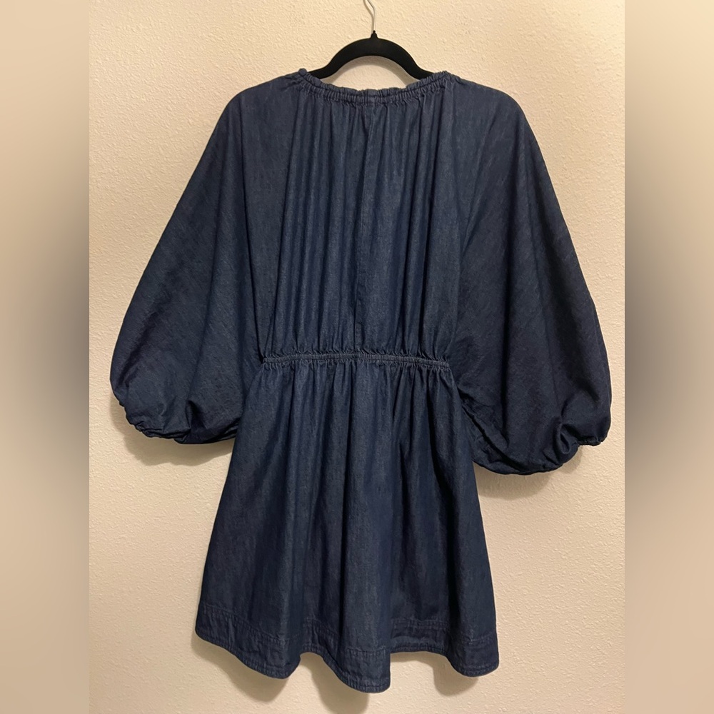 #831 Free People Portia Denim Dress Medium - Picture 6 of 7